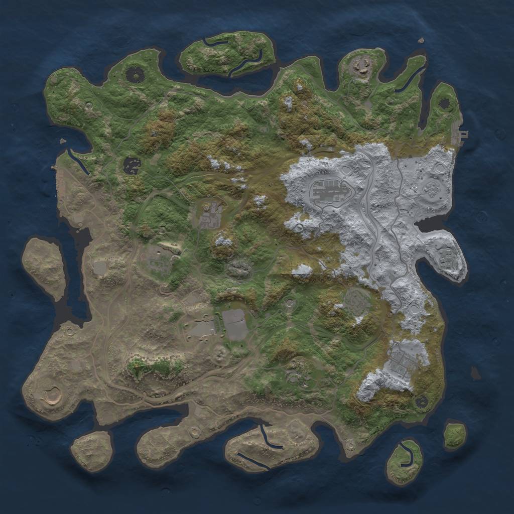 Rust Map: Procedural Map, Size: 4250, Seed: 420217685, 18 Monuments