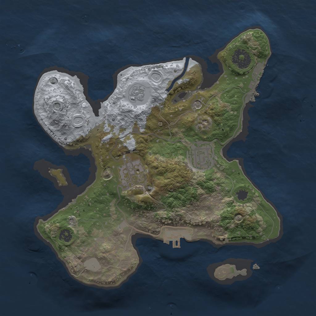 Rust Map: Procedural Map, Size: 2475, Seed: 1459467747, 9 Monuments