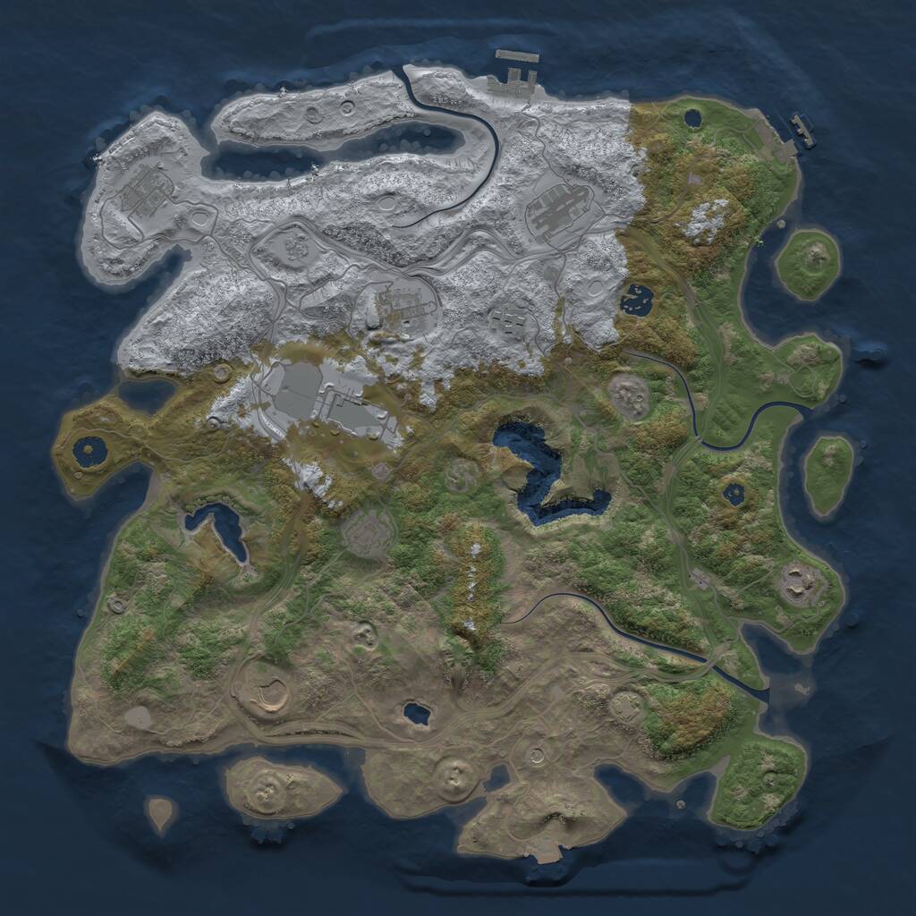 Rust Map: Procedural Map, Size: 4250, Seed: 160373, 15 Monuments