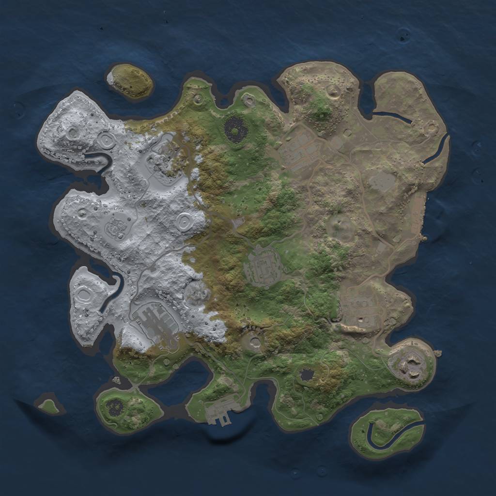 Rust Map: Procedural Map, Size: 3000, Seed: 22656, 13 Monuments