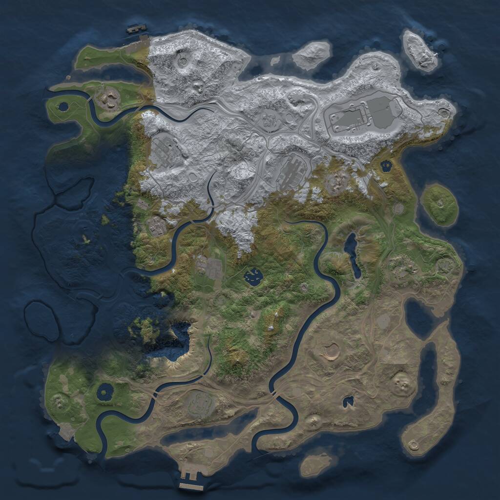 Rust Map: Procedural Map, Size: 4250, Seed: 867538, 16 Monuments