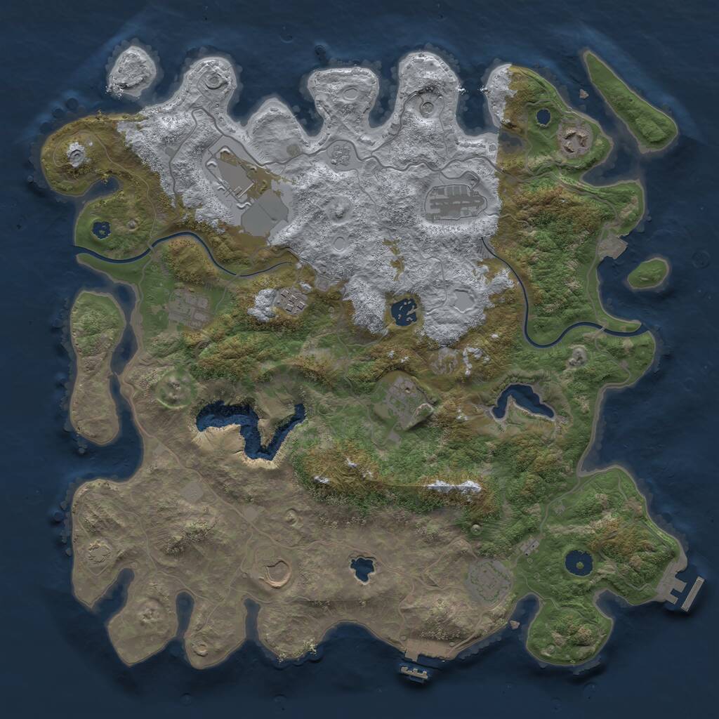 Rust Map: Procedural Map, Size: 4000, Seed: 691017867, 15 Monuments