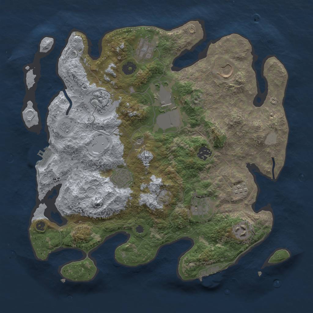 Rust Map: Procedural Map, Size: 3500, Seed: 2002649607, 16 Monuments