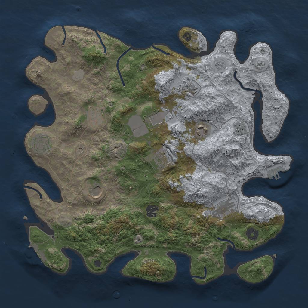 Rust Map: Procedural Map, Size: 3700, Seed: 899040, 17 Monuments