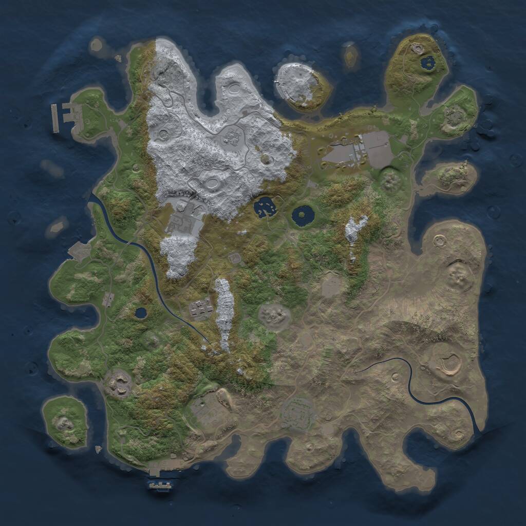 Rust Map: Procedural Map, Size: 3700, Seed: 202308, 14 Monuments