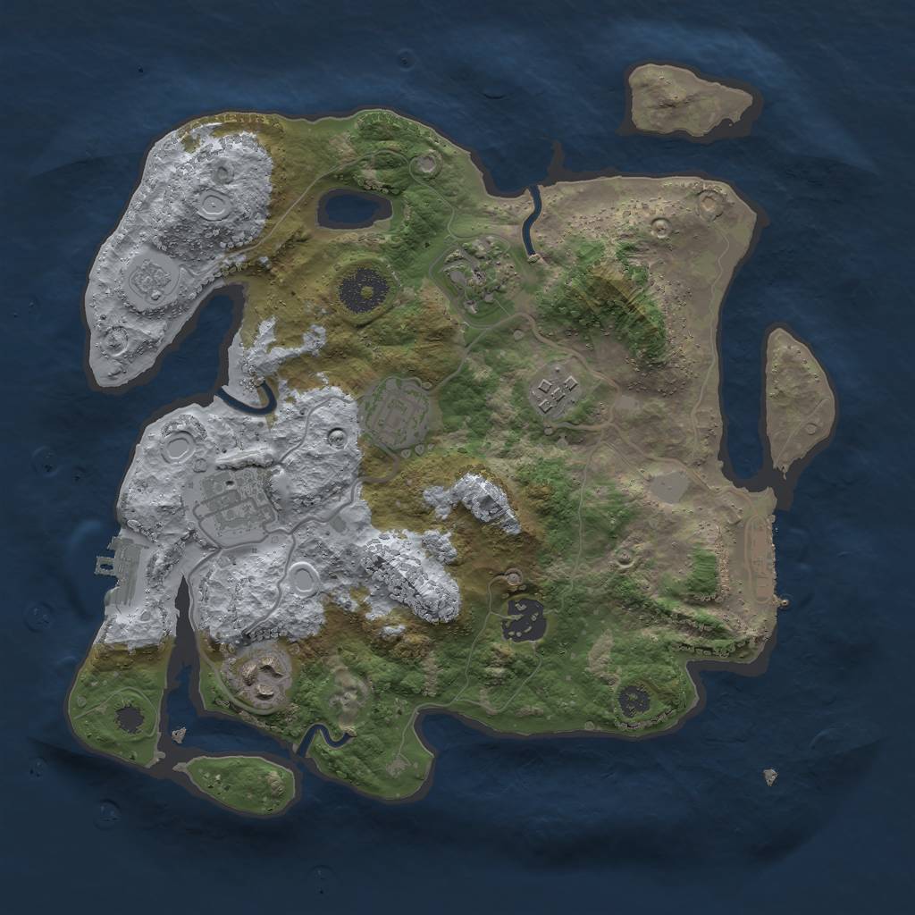 Rust Map: Procedural Map, Size: 3000, Seed: 434959, 12 Monuments