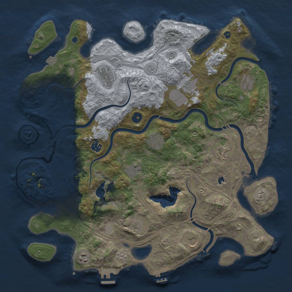 Rust Map: Procedural Map, Size: 4250, Seed: 3243, 17 Monuments
