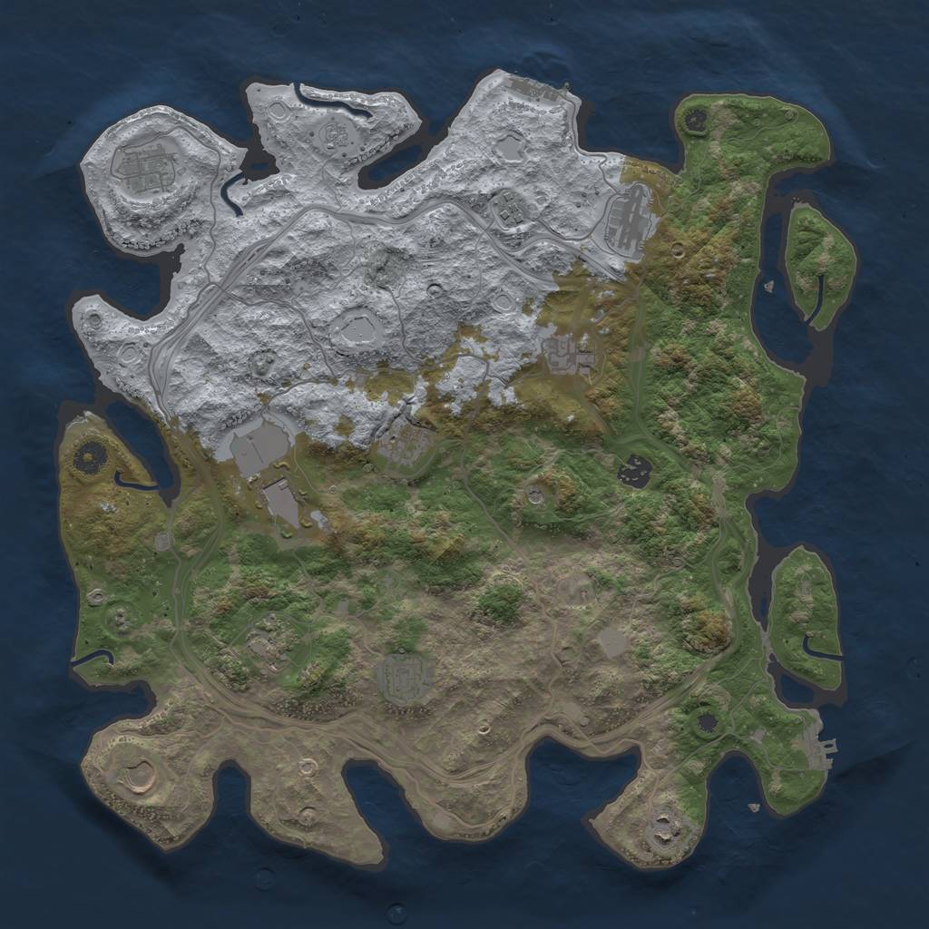 Rust Map: Procedural Map, Size: 4250, Seed: 3233, 18 Monuments
