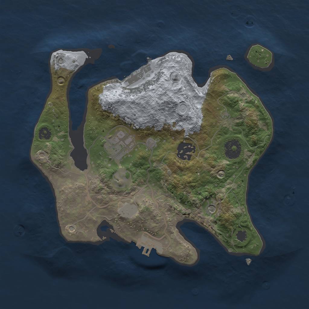 Rust Map: Procedural Map, Size: 2500, Seed: 244, 8 Monuments