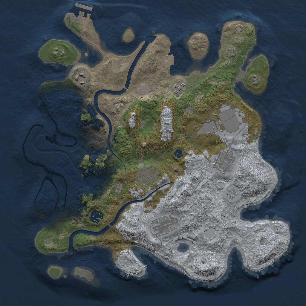 Rust Map: Procedural Map, Size: 3500, Seed: 1871304333, 12 Monuments