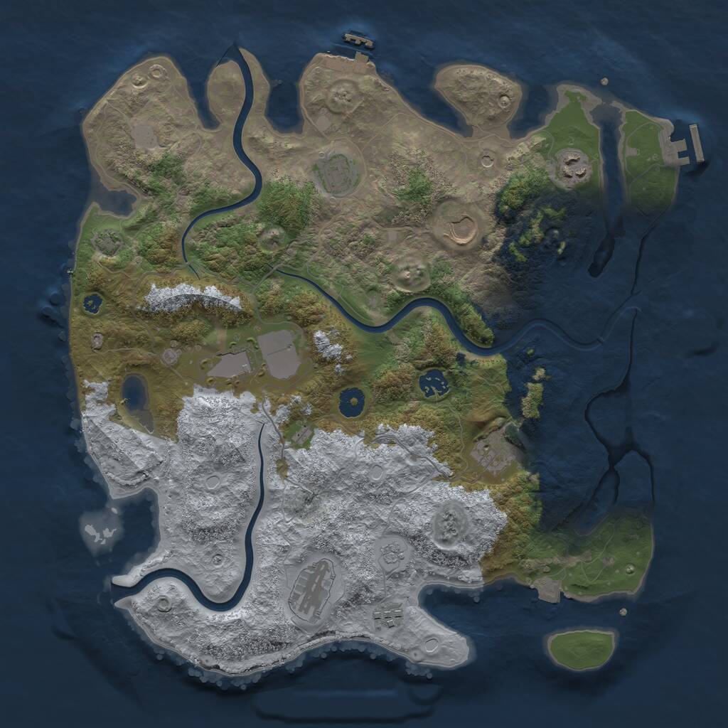 Rust Map: Procedural Map, Size: 3900, Seed: 572965, 14 Monuments