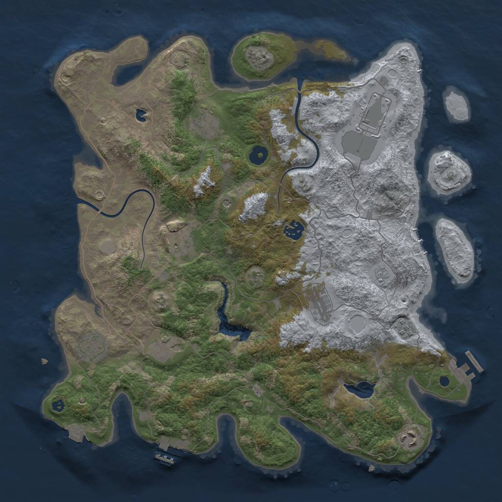 Rust Map: Procedural Map, Size: 4000, Seed: 1950254189, 15 Monuments