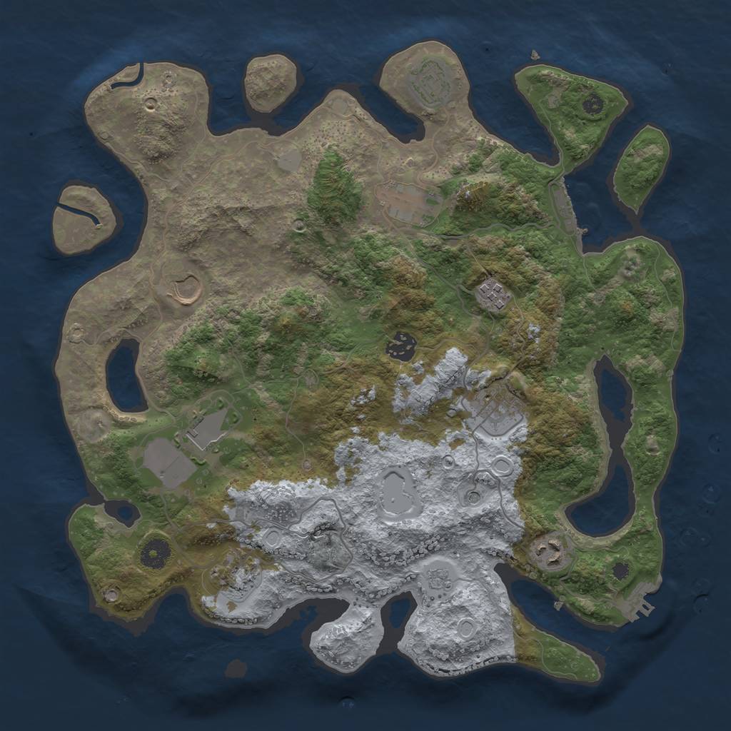 Rust Map: Procedural Map, Size: 3700, Seed: 2027201202, 16 Monuments