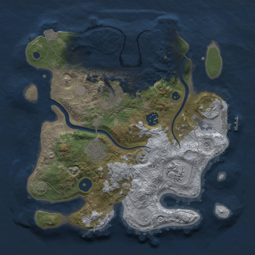 Rust Map: Procedural Map, Size: 3000, Seed: 1984625746, 11 Monuments
