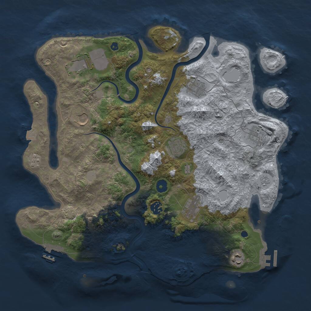 Rust Map: Procedural Map, Size: 3800, Seed: 527236, 15 Monuments