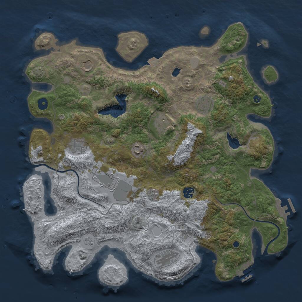 Rust Map: Procedural Map, Size: 4000, Seed: 143904, 15 Monuments