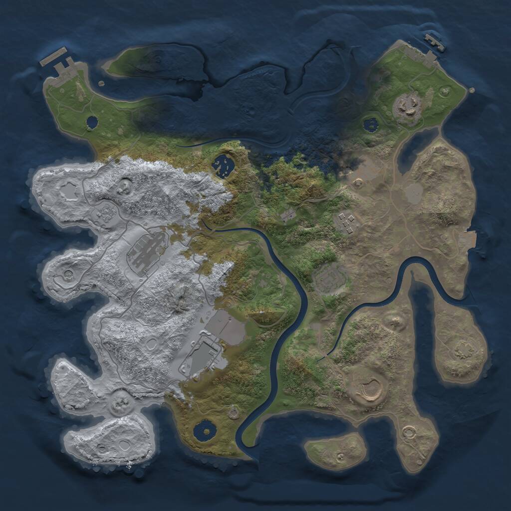 Rust Map: Procedural Map, Size: 3500, Seed: 78154, 14 Monuments