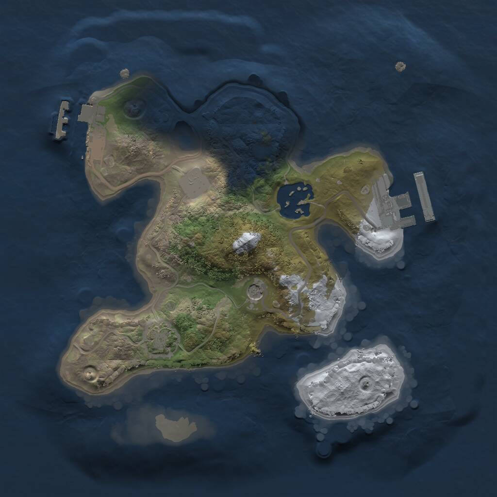 Rust Map: Procedural Map, Size: 2000, Seed: 15665, 6 Monuments