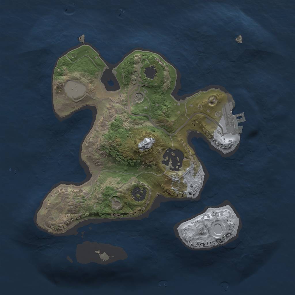 Rust Map: Procedural Map, Size: 2000, Seed: 15665, 6 Monuments