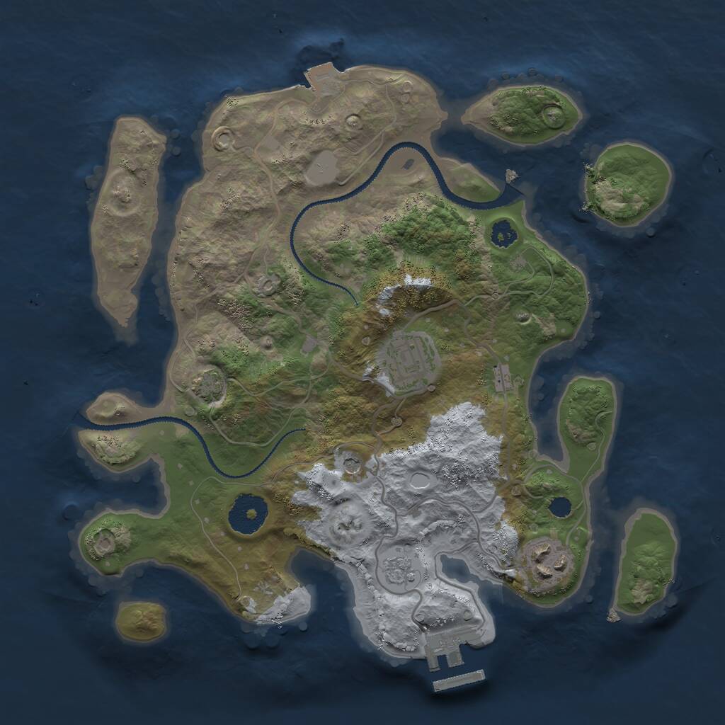 Rust Map: Procedural Map, Size: 2800, Seed: 984567, 7 Monuments