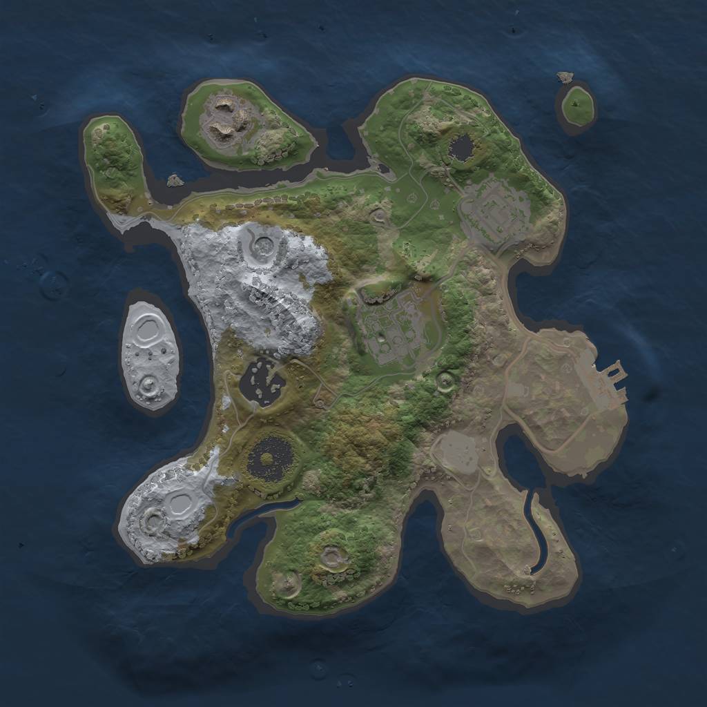 Rust Map: Procedural Map, Size: 2350, Seed: 66663212, 9 Monuments