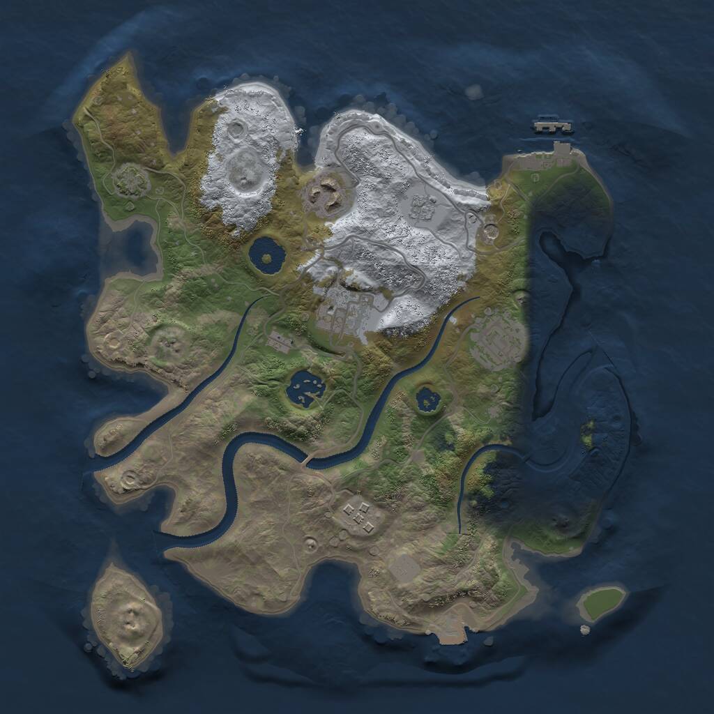 Rust Map: Procedural Map, Size: 3000, Seed: 626733996, 10 Monuments