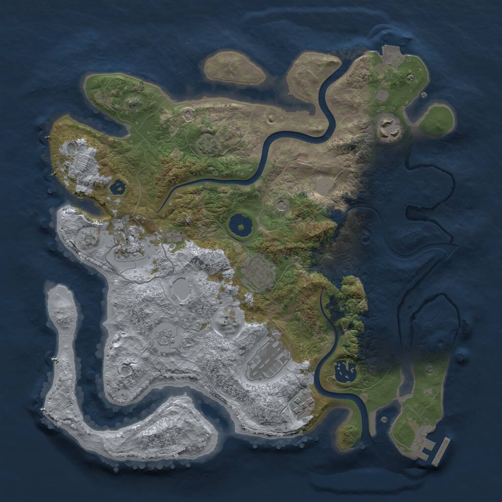 Rust Map: Procedural Map, Size: 3300, Seed: 891275302, 11 Monuments