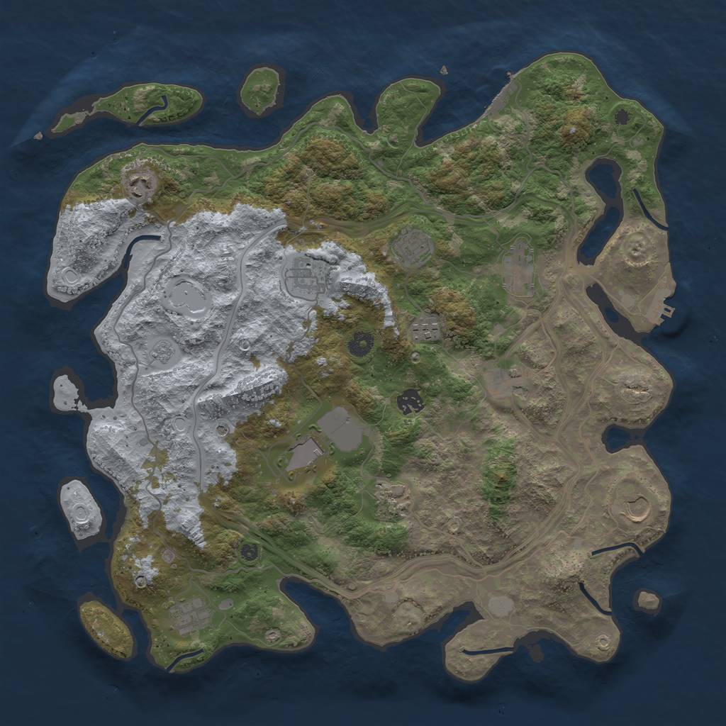 Rust Map: Procedural Map, Size: 4250, Seed: 909402120, 18 Monuments