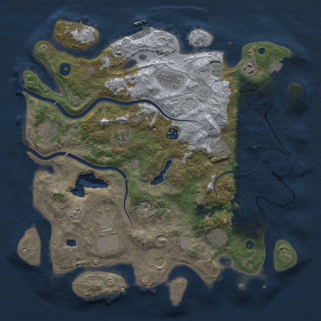 Rust Map: Procedural Map, Size: 4000, Seed: 820905181, 15 Monuments