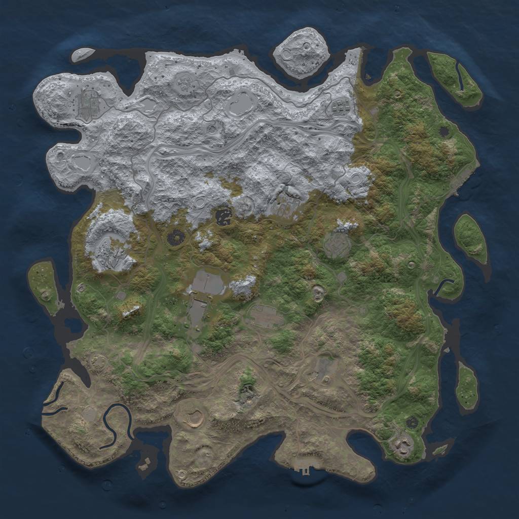 Rust Map: Procedural Map, Size: 4500, Seed: 144615202, 19 Monuments
