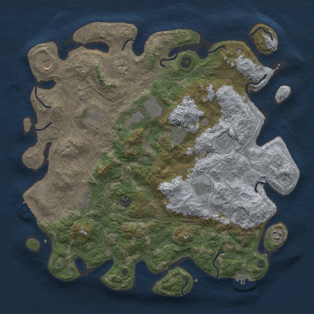 Rust Map: Procedural Map, Size: 4250, Seed: 21761162, 18 Monuments