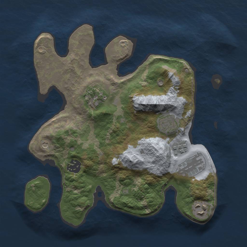 Rust Map: Barren, Size: 2701, Seed: 85623, 9 Monuments