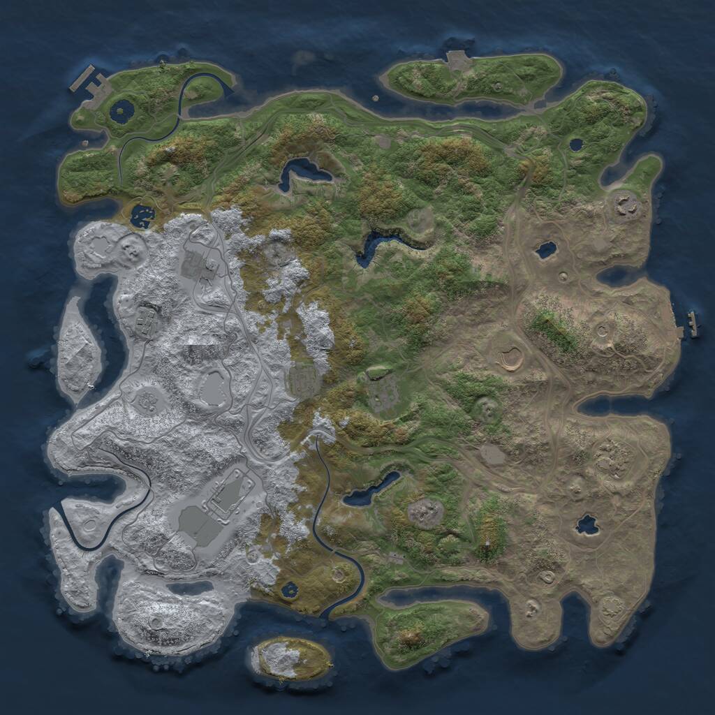 Rust Map: Procedural Map, Size: 4500, Seed: 419417191, 15 Monuments