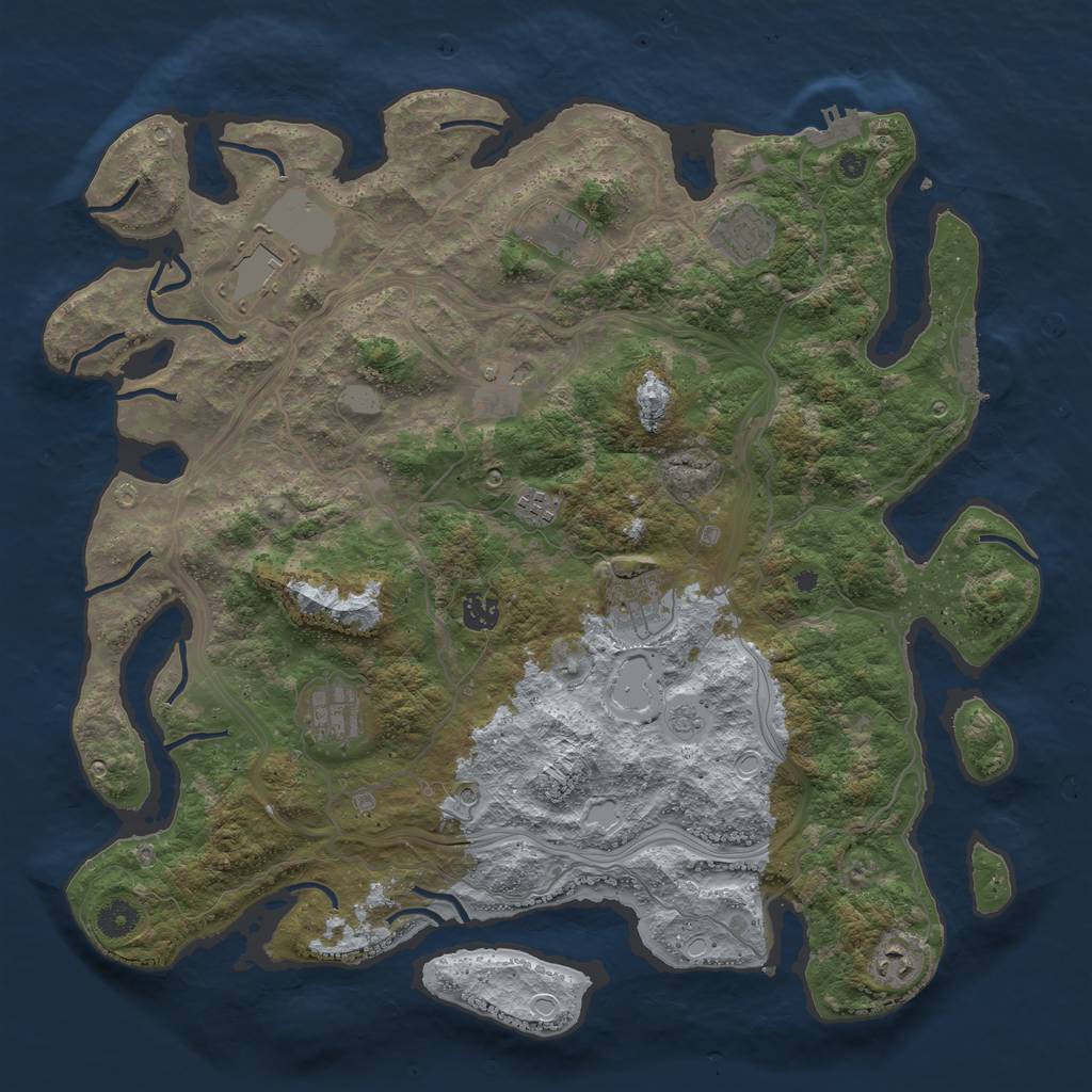 Rust Map: Procedural Map, Size: 4250, Seed: 1212328, 16 Monuments