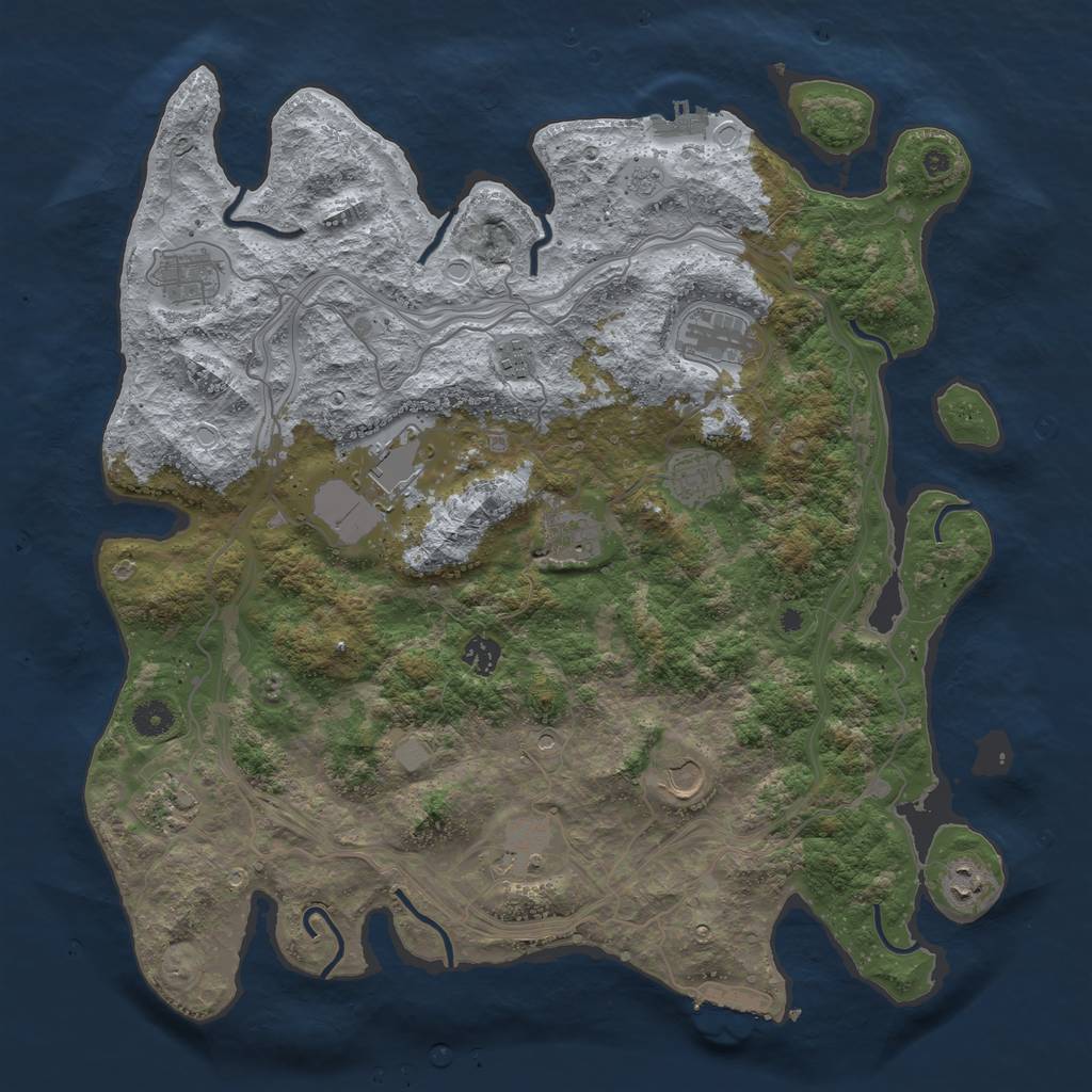 Rust Map: Procedural Map, Size: 4300, Seed: 2501350, 18 Monuments