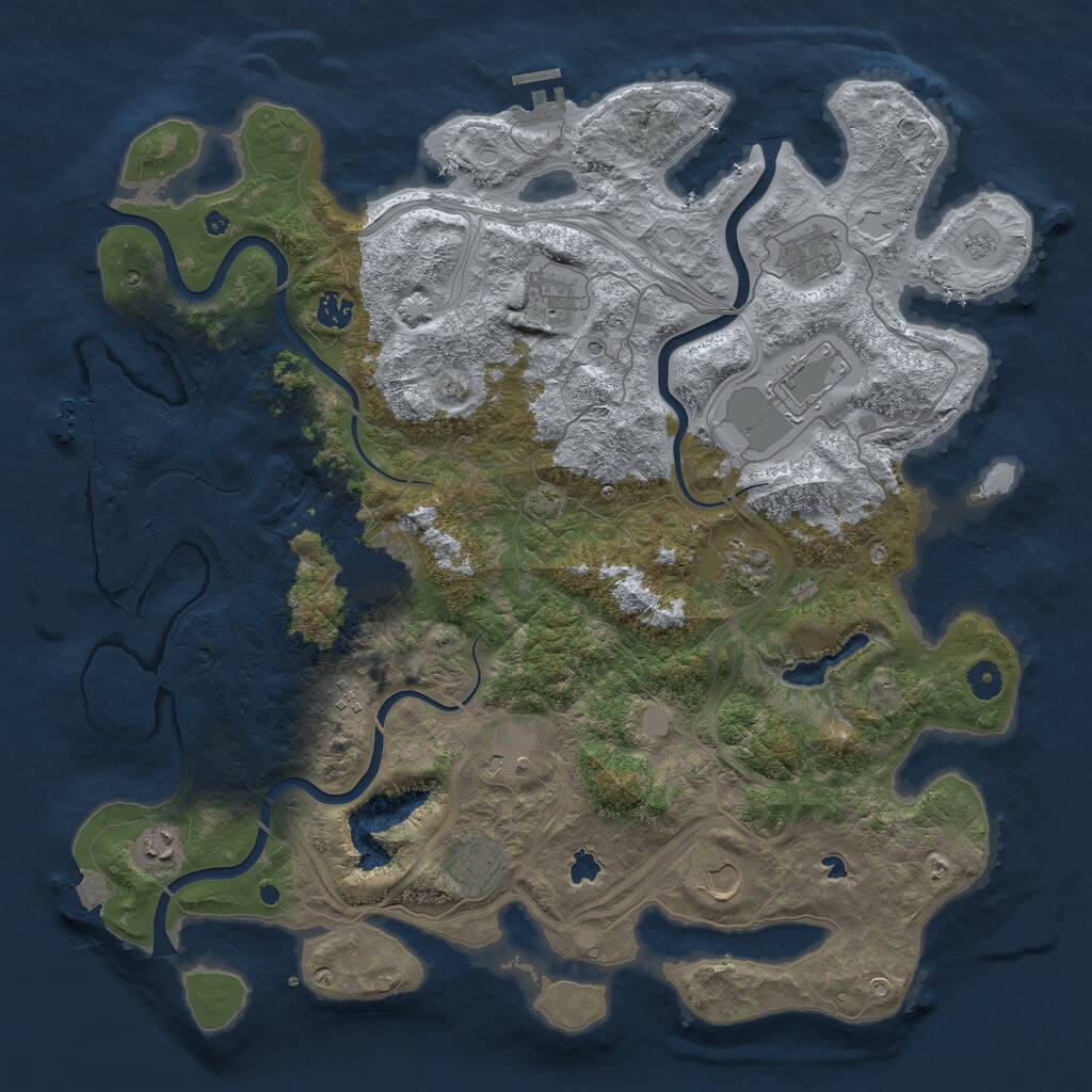Rust Map: Procedural Map, Size: 4500, Seed: 51193148, 17 Monuments