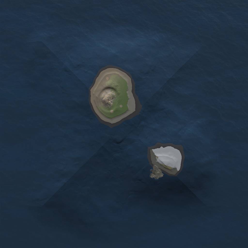 Rust Map: Procedural Map, Size: 1000, Seed: 77887, 3 Monuments