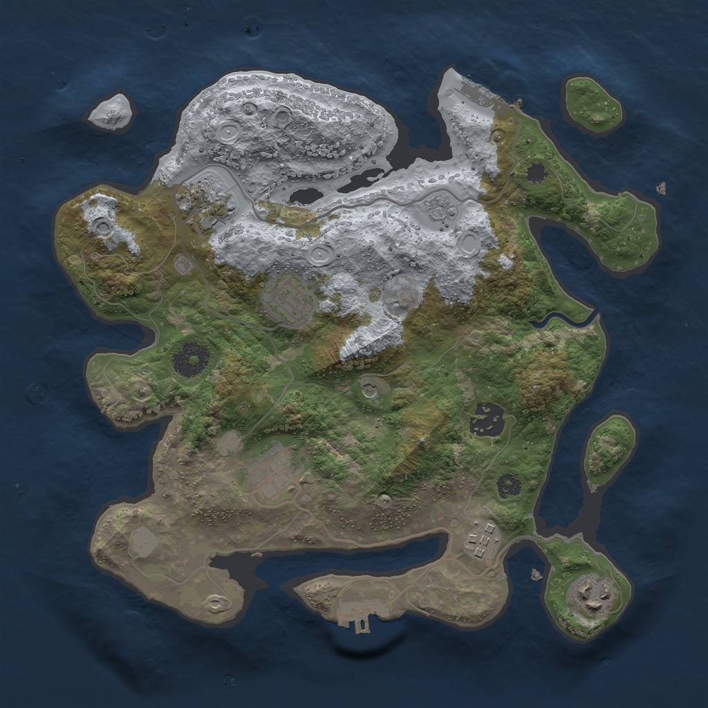 Rust Map: Procedural Map, Size: 3000, Seed: 62253, 13 Monuments