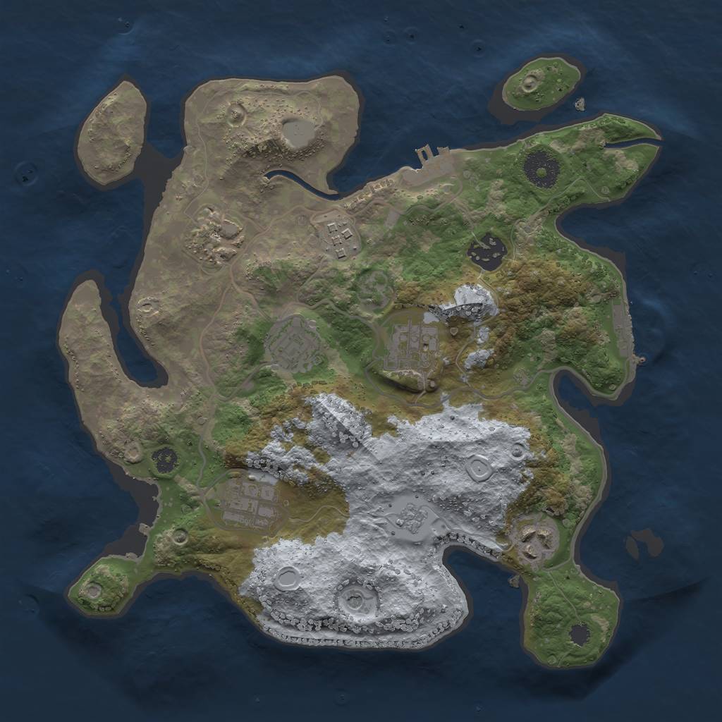 Rust Map: Procedural Map, Size: 3000, Seed: 664803139, 14 Monuments