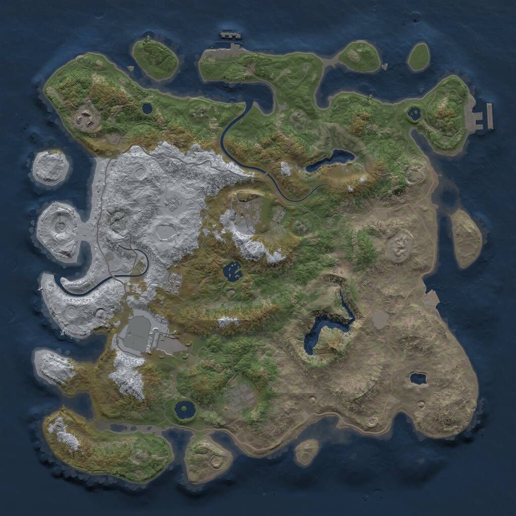 Rust Map: Procedural Map, Size: 4000, Seed: 65000, 12 Monuments