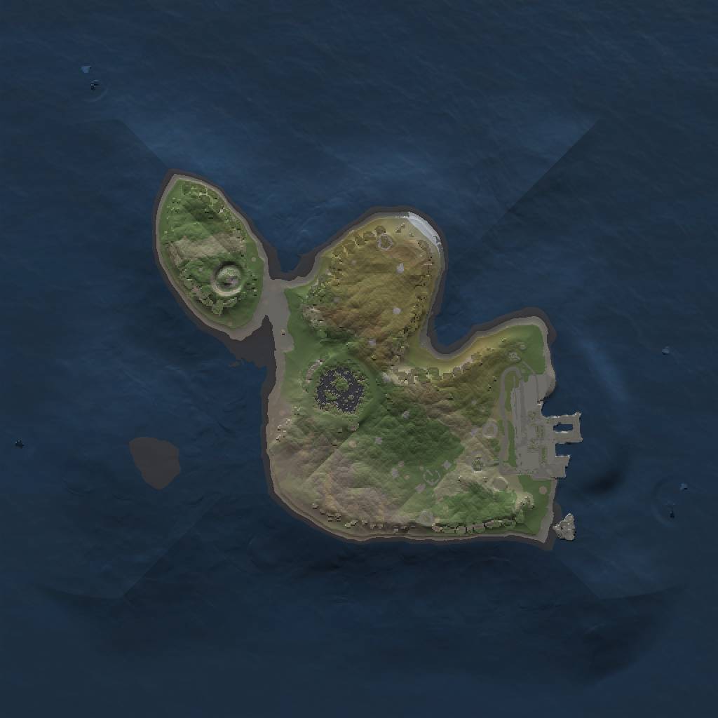 Rust Map: Procedural Map, Size: 1500, Seed: 45323, 4 Monuments