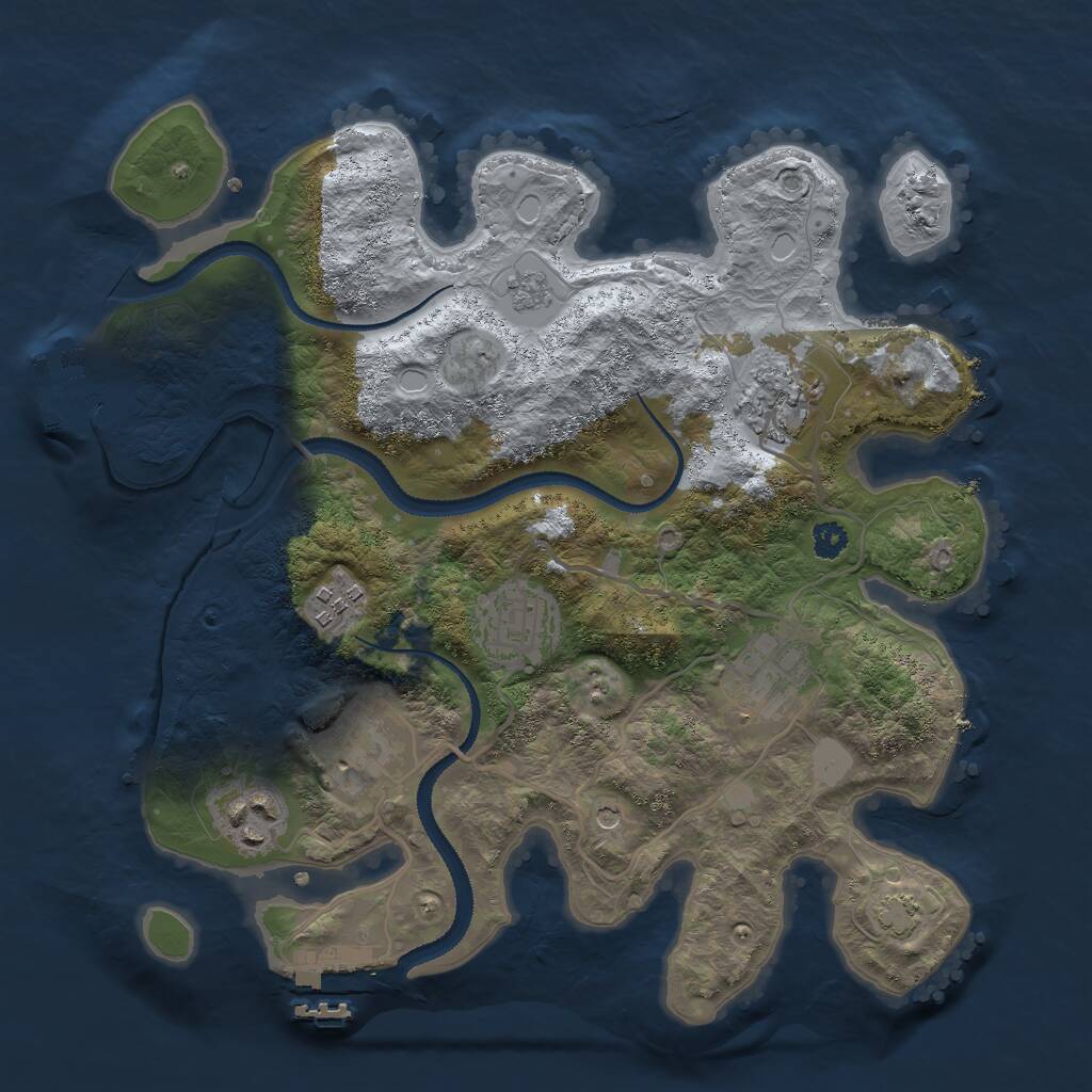 Rust Map: Procedural Map, Size: 3000, Seed: 32822, 12 Monuments