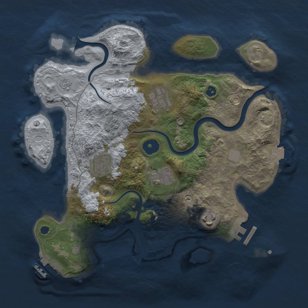 Rust Map: Procedural Map, Size: 3000, Seed: 272727, 11 Monuments
