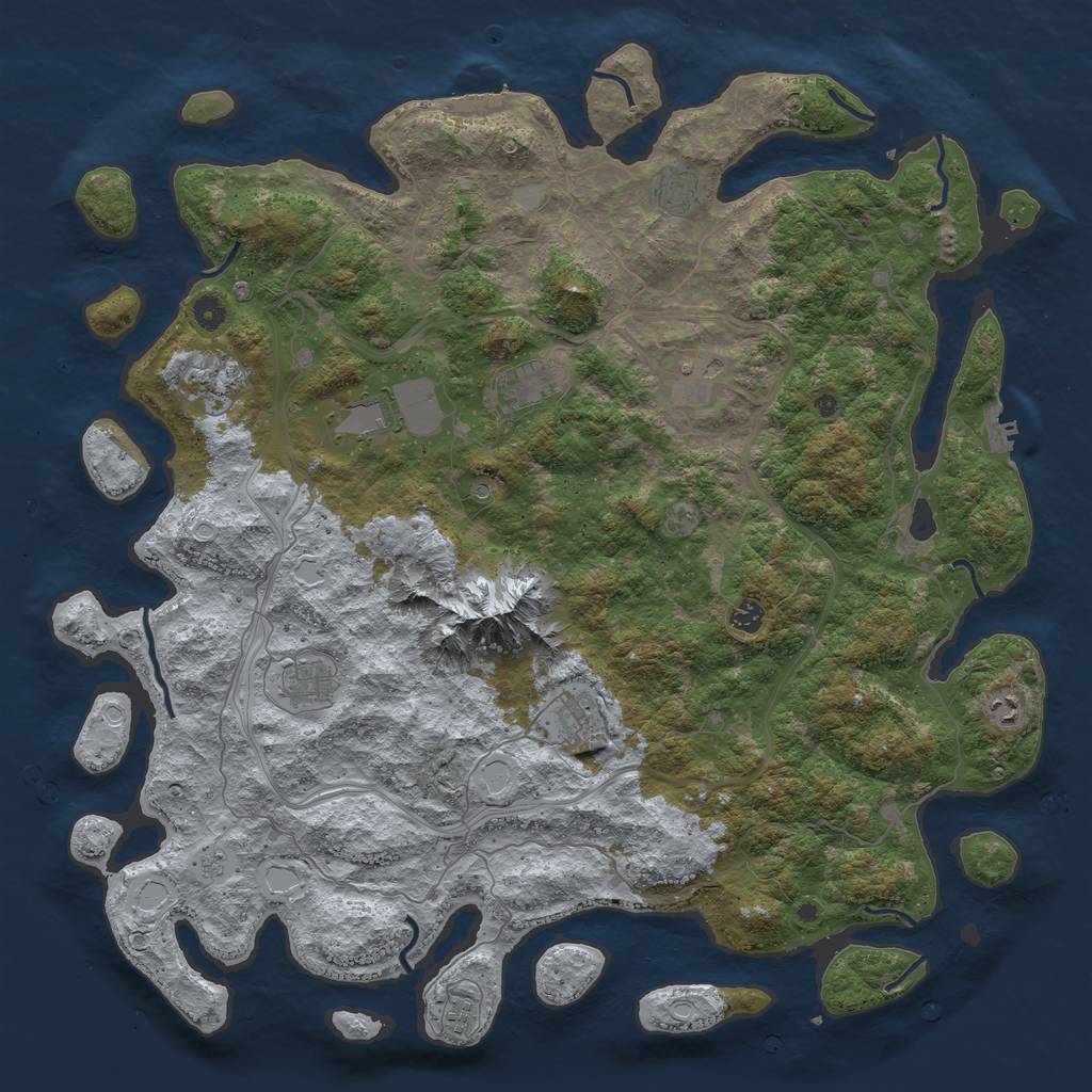 Rust Map: Procedural Map, Size: 5000, Seed: 20230202, 17 Monuments