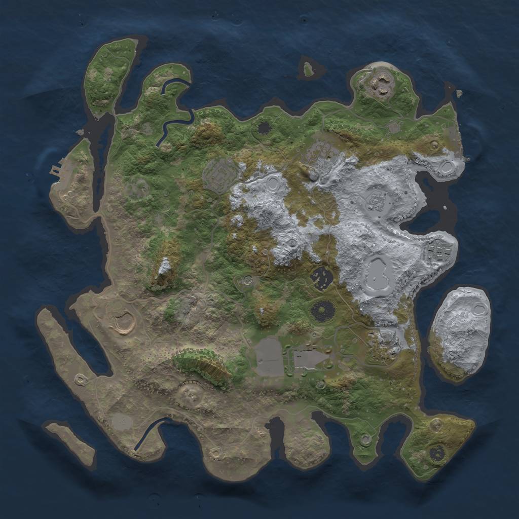 Rust Map: Procedural Map, Size: 3500, Seed: 2020221933, 15 Monuments