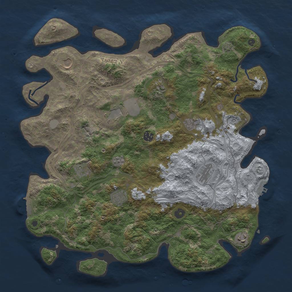 Rust Map: Procedural Map, Size: 4250, Seed: 260589175, 18 Monuments