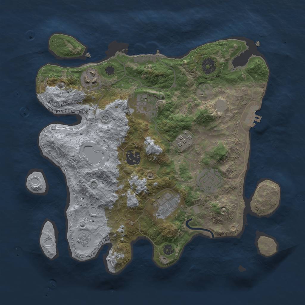 Rust Map: Procedural Map, Size: 3000, Seed: 314489417, 13 Monuments