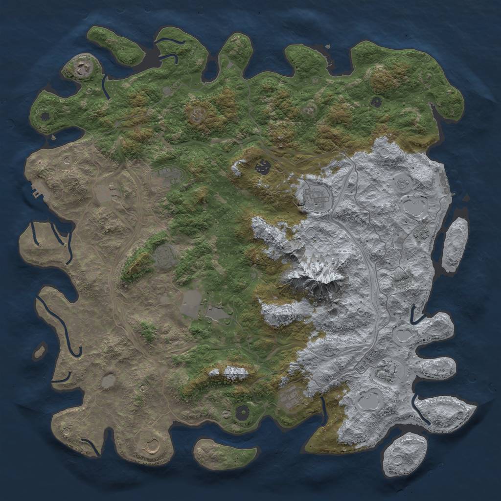 Rust Map: Procedural Map, Size: 5000, Seed: 17762076, 18 Monuments
