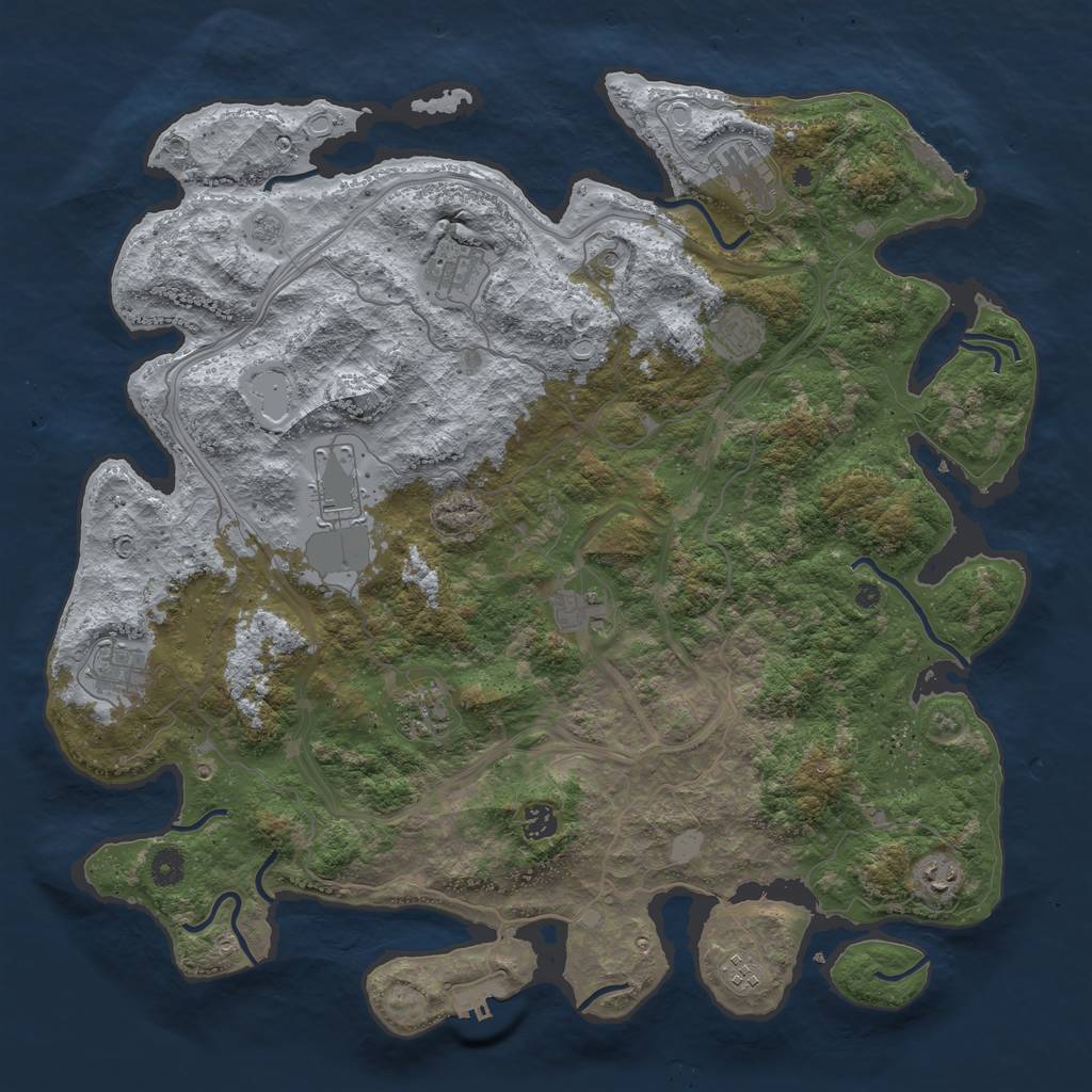 Rust Map: Procedural Map, Size: 4500, Seed: 13598, 17 Monuments