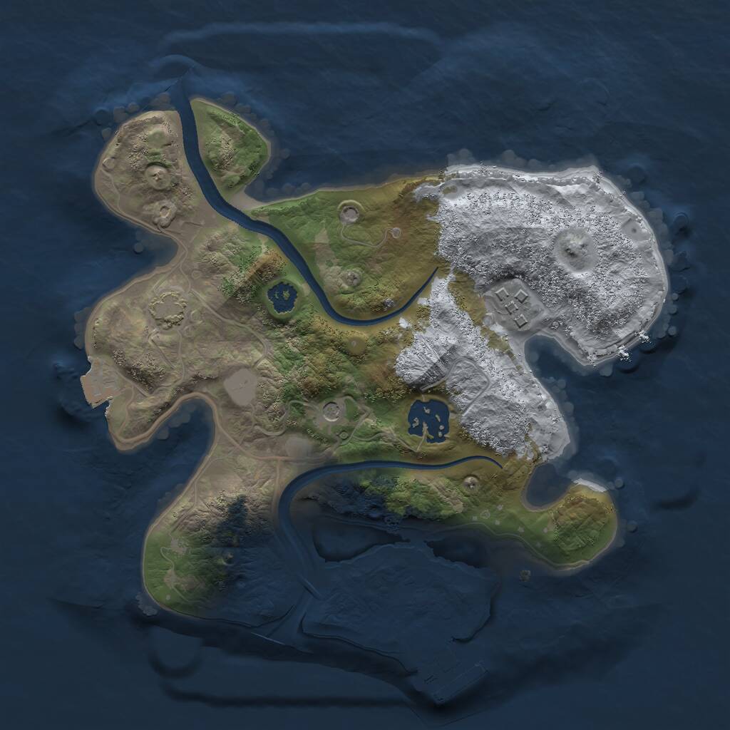 Rust Map: Procedural Map, Size: 2500, Seed: 945633, 6 Monuments
